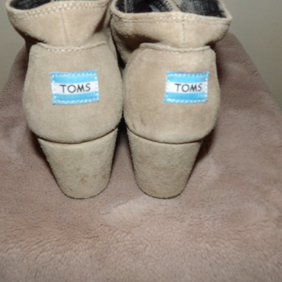 Toms Wedge Heel Lace Booties Sz W12 - Picture 4 of 9